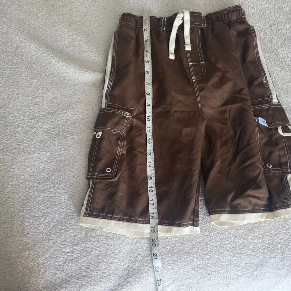 Sand N Sun Brown Boys Swim Trunks Size M 8/10